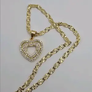 HEART CLEAR open beautiful necklace gold-plated 18"inches 24"inches available