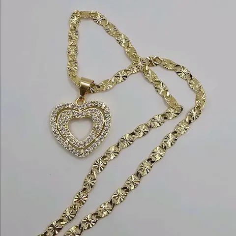 HEART CLEAR open beautiful necklace gold-plated 18"inches 24"inches available