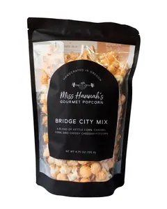 Miss Hannah's Gourmet Popcorn Bridge City Mix - Caramel Corn Kettle Corn & Cheesy Cheddar Popcorn Kernels Sweet Savory Crispy Snacks