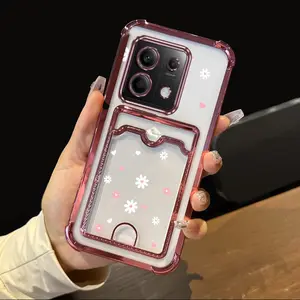 Redmi Note 13 Pro 5G Durable Transparent Plating Phone Protector Case Compatible With for Xiaomi Redmi Note 13 Pro 5G Falling Love Hearts and Flowers Case Cover for Popular Cover