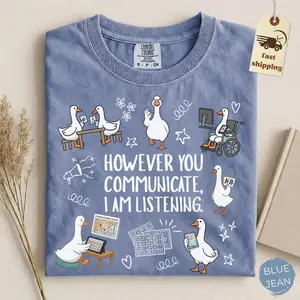 Sped Teacher Goose T-Shirt, Inclusion AAC Communications Tee, SLP Therapist Shirt, Special Education Educator Top, BCBA Graphic Tee