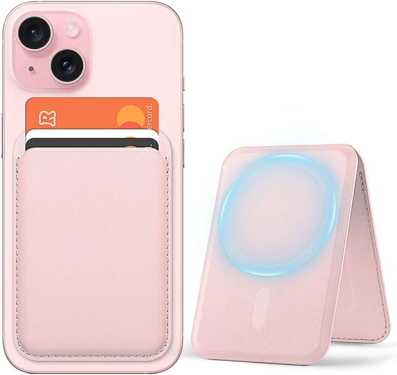 Mag Safe Wallet with Stand Magnetic Wallet for Phone Leather Magsafe Card Holder Compatible with iPhone 16/15/14/13/12 series and MagSafe cases, 1 Slot Fit 3 Cards magsafe wallet card holder