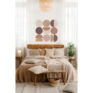 Circle Wall Decal Colour Block Boho Modern Sticker Headboard Large, LF379