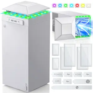 RGB Cooling Fan for Xbox Series X with Dust Filter & 7 RGB LED Light Modes,Auto Fan Speed by Temperature,Cooler & Light Independent Touch Switch, Cooling System Horizontal for Xbox Series X (White) Console Smartphone