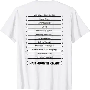 Hair Growth Chart - Length Check For Your Stylish Long Hair T-Shirt - Tylerjame Shop 96B0DHVSNSGD