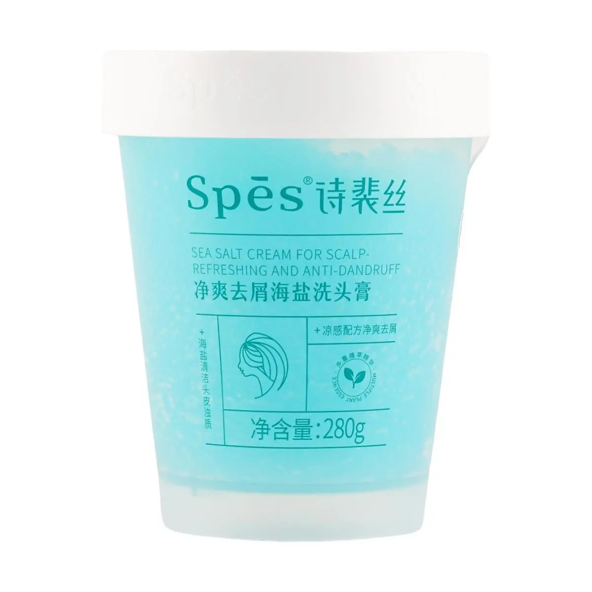 Spes Sea Salt Cream For Scalp Refreshing and Anti-dandruff Shampoo 9.88oz