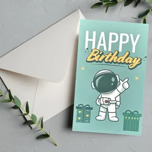 Happy Birthday: May Your High Be Out Of This World - Astronaut, Space (Card, Gift)
