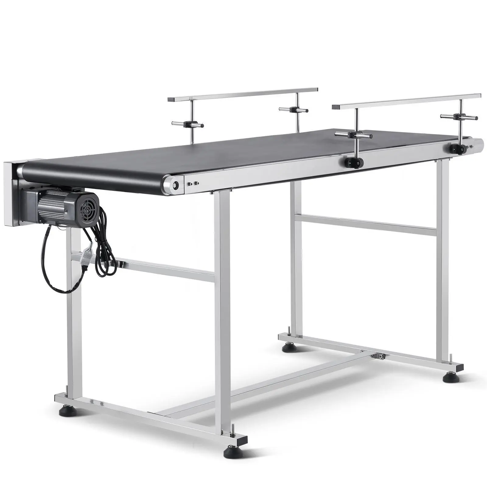 【SummerFinds】VEVOR Belt Conveyor,  , 59 x 19.7 inch Conveyor Table, Heavy Duty Stainless Steel Motorized Belt Conveyor for Inkjet Coding Applications Powered PVC Belt Anti-Static Adjustable Speed (Double Guardrail)