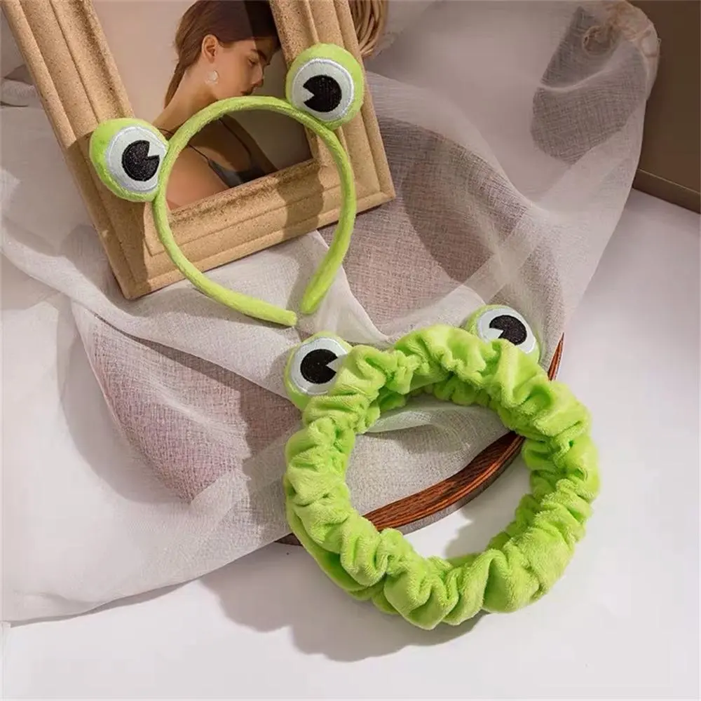 Funny Frog Makeup Headband Wide-brimmed Elastic Hairbands Cute Girls Hair Bands Women Hair Accessories Girls Hairband