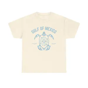 Gulf of Mexico Turtle Heavy Cotton Tee, Vintage Design