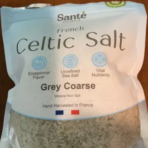 Sante Naturelle French Celtic Salt - 1.1lb Hand Harvested Mineral Salt, Grey Coarse & Fine Ground, Rich in Vitamins & Minerals, Versatile Cooking Seasoning Flavor Natural