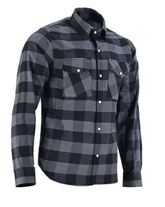 Vance Grey Men's Long Sleeve Plaid Snap Down Casual Flannel Shirt