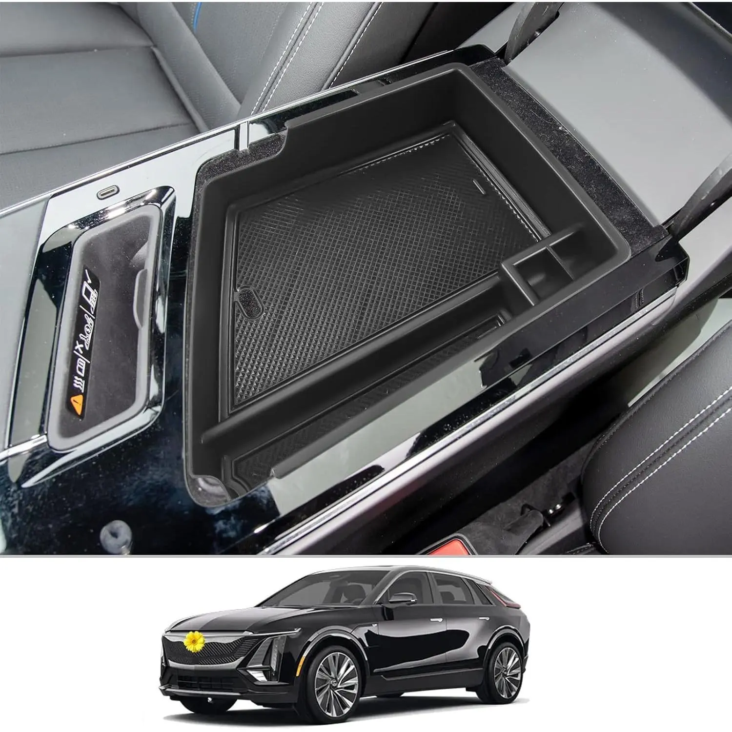 Lyriq 2023 2024 2025 Center Console Organizer Tray for Cadillac Lyriq 2023-2025 Center Console Armrest Tray Coin Storage Box Lyriq Accessories