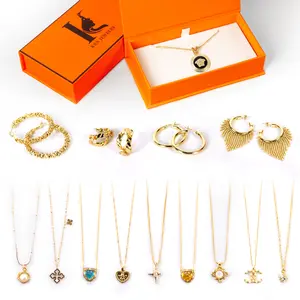 KRN Cute Jewelry - Luxury Gold Plated Jewelry - Necklace & Earrings Randomly Gifts