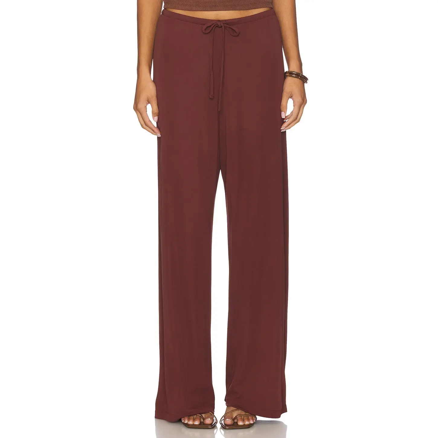 Aya Muse Drawstring Vela Pants in Burgundy