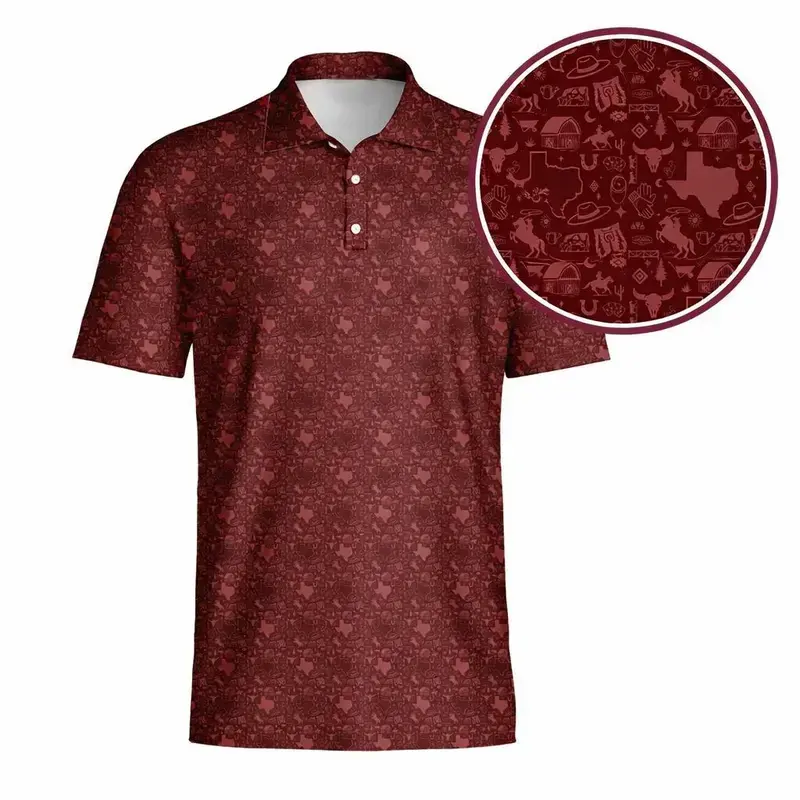 Texas Country Lone Spur Polo Shirt Men’s Western Cowboy Style Rodeo Lightweight Performance Fit