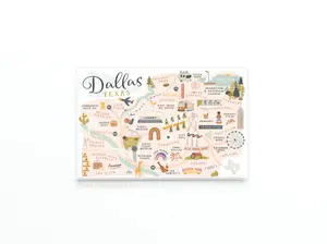 Dallas Map Rectangle Magnet