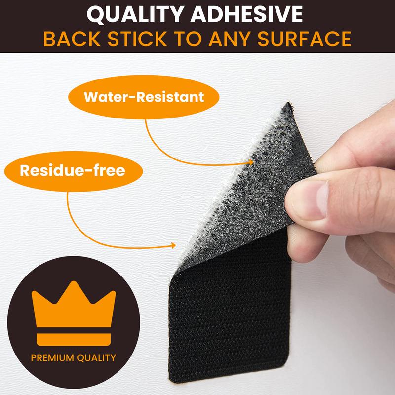 VELCRO Convenient and Strong- Sets of Hook and Loop Nylon Fastener Strips with Heavy-Duty Adhesive Backing for Damage-Free Mounting in Home or Office.