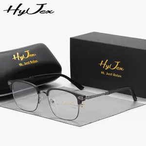 HyJex Unisex Half-frame Glasses Stylish High-end, Timeless Square Silhouettes for All Occasions