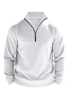 Men Solid Half Zip Sweatshirt Casual Regular Fit Long Sleeve Quarter Zip Pullover Spring Summer Daily Classic Sports Hoodie 2026