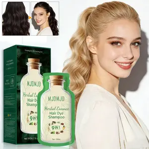 Botanical Bubble Hair Dye Shampoo, Blonde Brown Plant-Based Hair Color for Gray Hair, Easy-Use Bubble Formula, 30ml × 10 Packs per Box