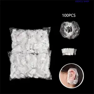 100-Pack Disposable Waterproof Ear Covers, Soft Ear Protectors for Hair Dye, Shower, Bathing, Hair Salon & Personal Care Use