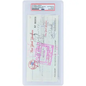 Willie Randolph New York Yankees Autographed Check from January 24, 1978 - PSA 84942954 - Fanatics Authentic Certified