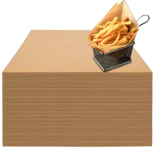 100  12x12" Count Pre-Cut Deli Wax Paper Sheets, Natural Kraft Parchment Paper for Food Basket Liners, Greaseproof Squares Sanwich Wrappering for BBQ, Picnic, Festival