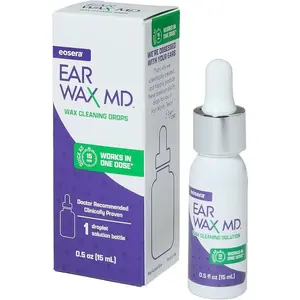 eosera Ear Wax MD - Ear Wax Dissolving Drops - Breaks Down & Dissolves Earwax in Just 1 Treatment - Doctor Recommended & Clinically Proven - Gentle & Safe - 15-mL