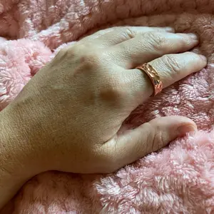 Adjustable Shiny Hammered Ring