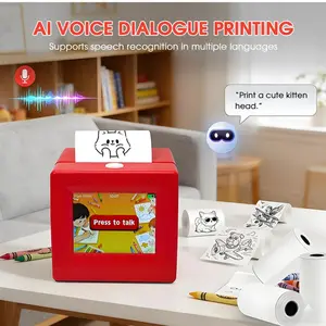 Portable Wireless Thermal Printer, Sticker Printer, Inkless Label Printer, Voice-Activated Ai Image Printing, Compact Inkless Mini Printer, Bluetooth-compatible & APP Control, Home & Office Use