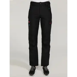 1pc Women'S G-1366 Fleece-Lined Thickened GORE-TEX Fabric Cargo Pants BK130044, Solid Color, Polyester, Woven, Fall/Winter Season, with Pockets, for Adults