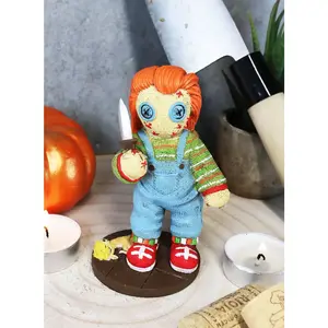 Ebros Child's Play Buddi Horror Doll Chucky Holding Knife Pinheadz Monster