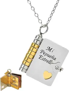 "Mi Pequeña Estrella" My Little Star Book Necklace for Daughter • Meaningful Sentimental Jewelry Gift • Birthday & Graduation Surprise • English & Spanish Edition
