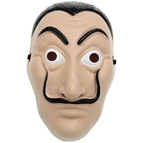 AMARONE Money robbery mask salvador Dali MaskCosplay halloween mask Realistic Movie Prop Face Mask… 2pack Plastic Clown
