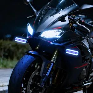 2pcs Universal Motorcycle 12V Daytime Running Lights Water Warning Lights LED Turn Signals Motorcycle Accessories