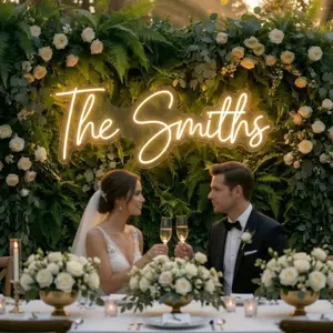 Custom Neon Sign 12 Inch Single Color, Personalized LED Name Light for Wedding Wall Decor, Free Design Preview