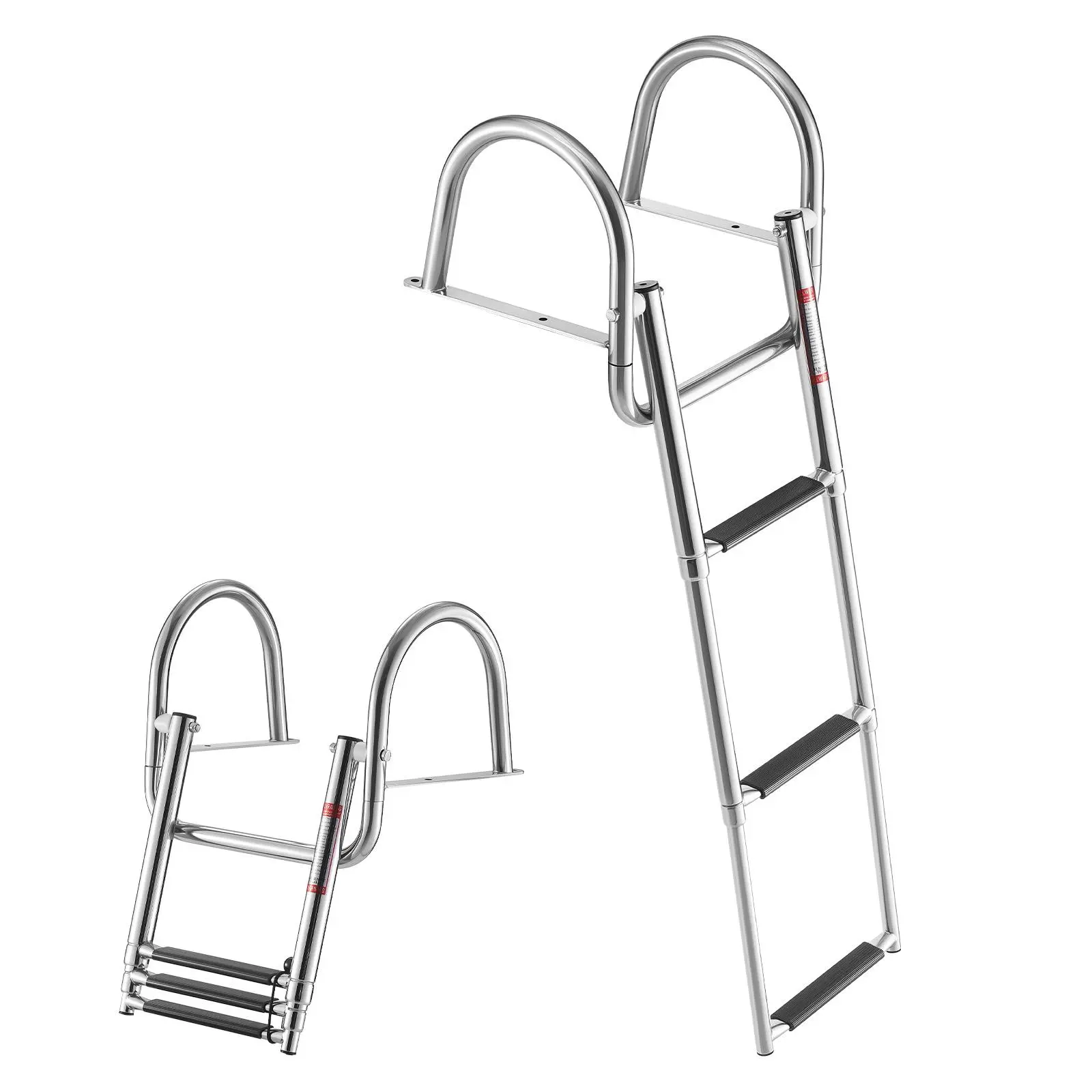【DealsForYouDays】VEVOR Boat Ladder,3 StepsStainless Steel Telescoping Folding Swim Deck Ladder for Rear Entry Inboard600 lbs Capacity with Wide Anti-Slip Steps & Handrailsfor OutboardsYachtPontoon Boats, Pontoon Boat Accessories