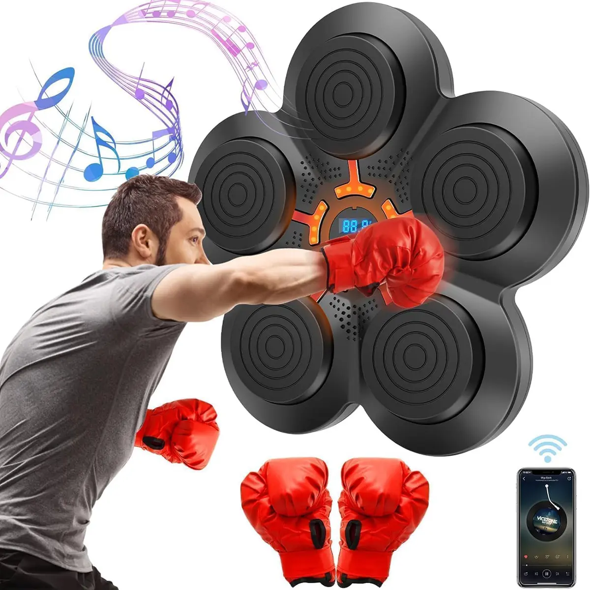 Music Boxing Machine Boxing Gym Equipment, Interactive Punching Trainer ...