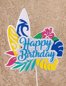 Island Vibes: Tropical Cake Toppers & Surfboard Delights