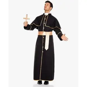 Priest - Religious - Black/Gold - Deluxe Costume - Adult - 2 Sizes