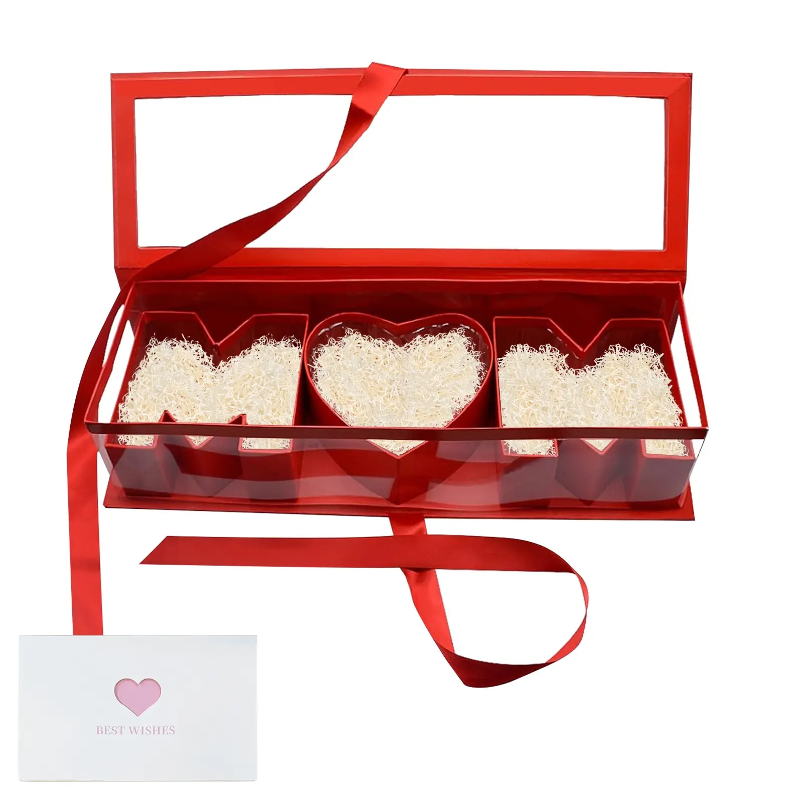 Mother's Day Empty Flower Gift Box, Cardboard Letter Shape, Fillable Design, Ideal for Chocolate & Candy Storage, Perfect for Gifting, Gift for Mom, Gift for Birthday, Creative Gift Packaging