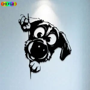 1pc Cute Puppy Metal Wall Art, Statue Mural, Artistic, Thematic Home Decor, Ideal Gift for New Year, Easter, Pet Decor Enthusiasts, Weather-Resistant Metal Wall Decor, Perfect for Indoor Wall & Outdoor Fence