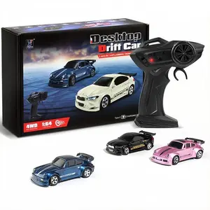 1/64 Mini Rc Drift Car, 1 Box 4wd High-speed Remote Control Racing Sports Car with Led Lights, Desktop Entertainment, Birthday Gift for Boys Kids, Kids Toys, Toys for Boys, Kids Toys, Rc Cars