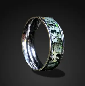 Titanium Camo Ring Hunting Band Camouflage Wedding Band
