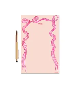 Pink Ribbon Bow Notepad, Watercolor Notepad, Bow Notepad, Writing Pad, To Do list pad, Preppy, Gifts For Her, Pink Coquette Bow