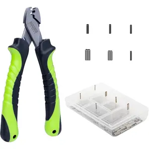 CP2 Fishing Crimping Tool for Single-Barrel Sleeves, with 300pcs Sleeves, Green