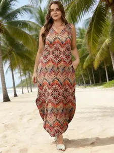 Elegant Plus Size Women's Dress, Fashion Print, Casual Summer, Perfect for Work and Play, Versatile Ladies' Clothing