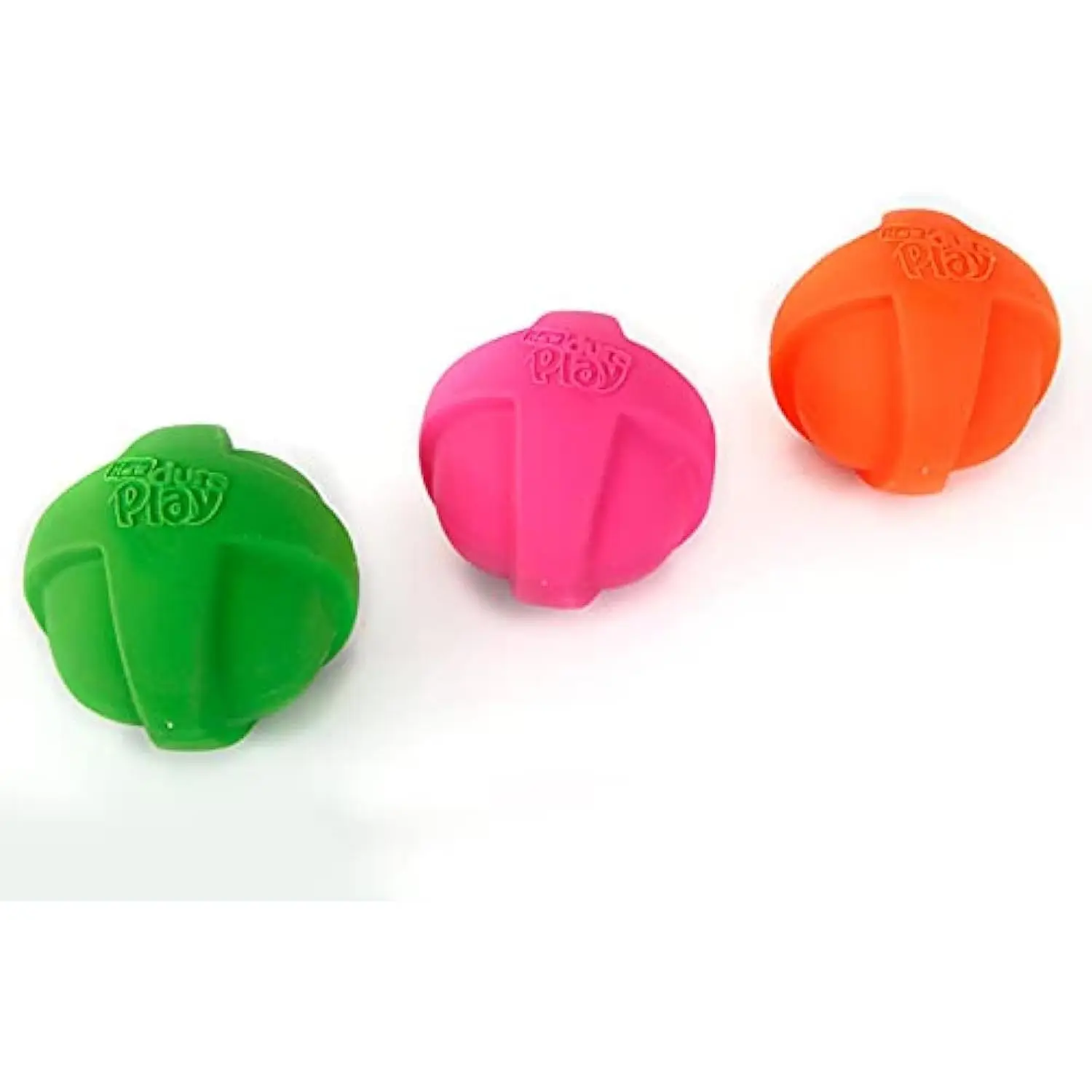 Hartz DuraPlay Ball Squeaky Latex Dog Toy, Neon Green, Neon Pink & Neon Orange, Large 3 Count Pack