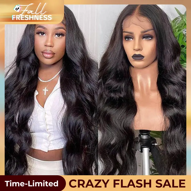 West Kiss Long Length Body Wave 13x4 Lace Front Wig Human Hair Pre Bleached Knots Pre Plucked Hairline For Women TikTokShopFallDealsForYou